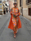 Bohemian Printed Maxi & Cardigan Set